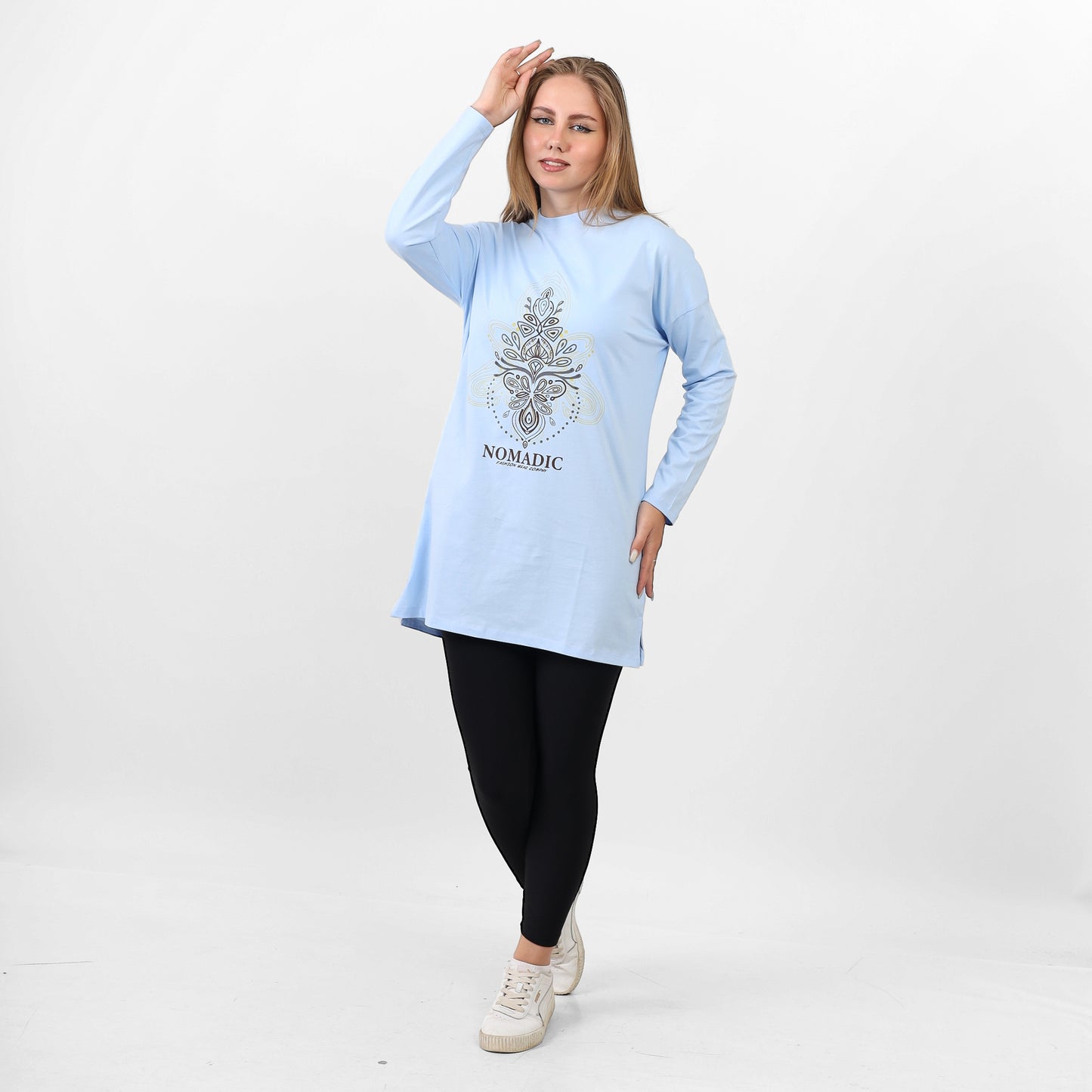Long Sleeve T-Shirt -2653-BABYBLUE
