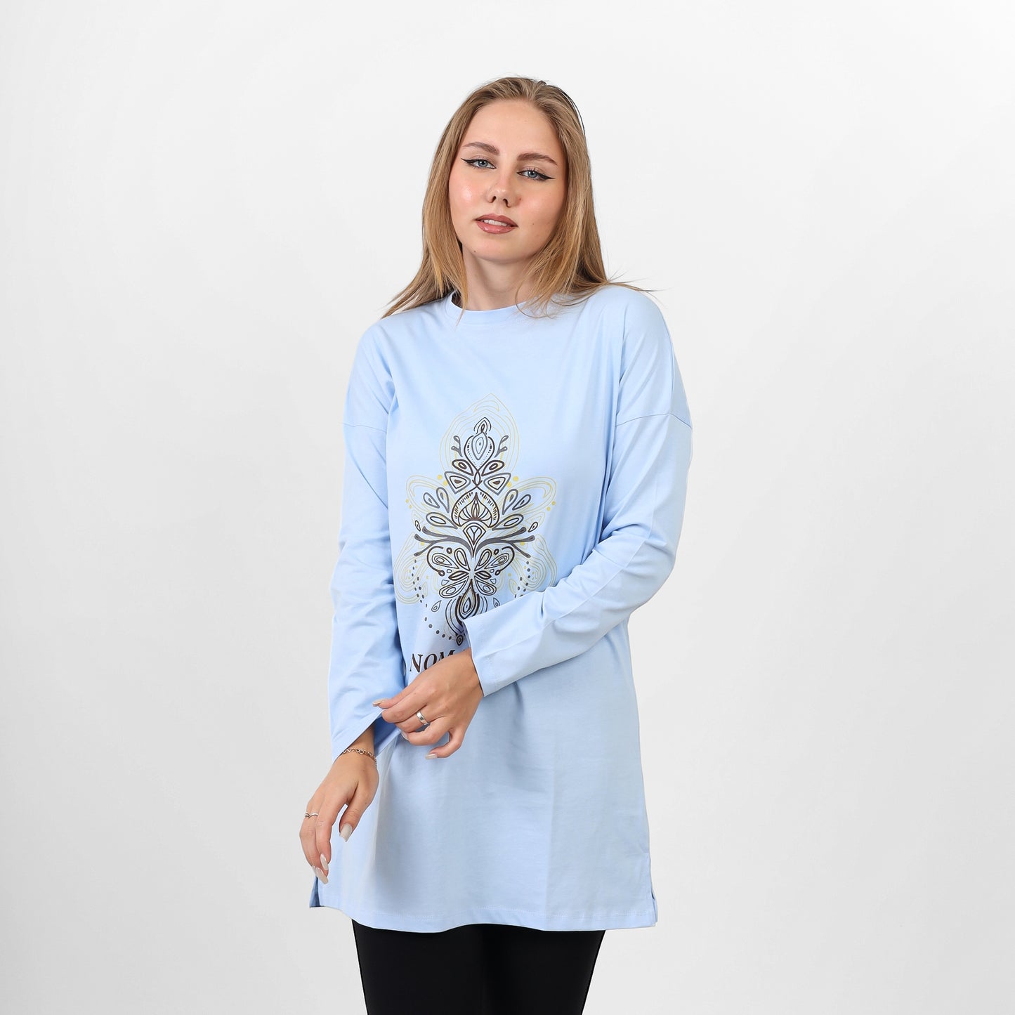 Long Sleeve T-Shirt -2653-BABYBLUE