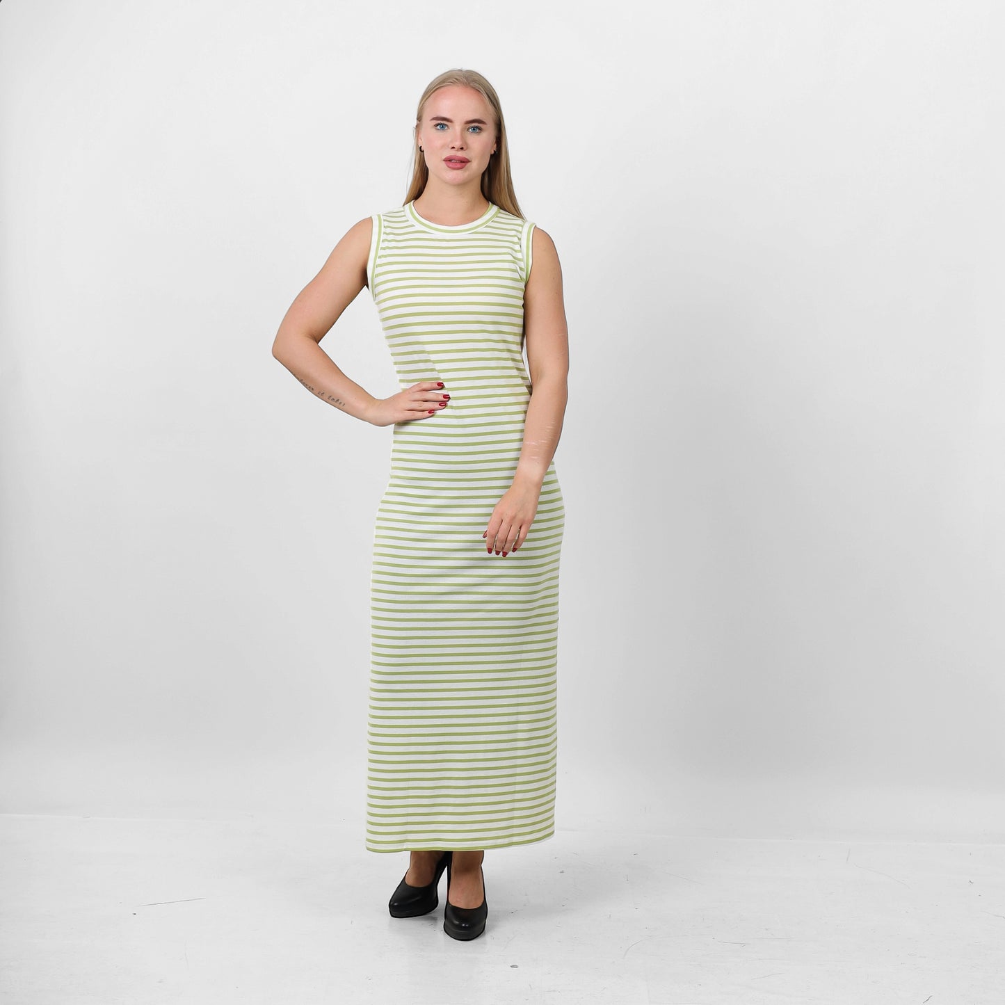 Basic dress-4801-GREEN
