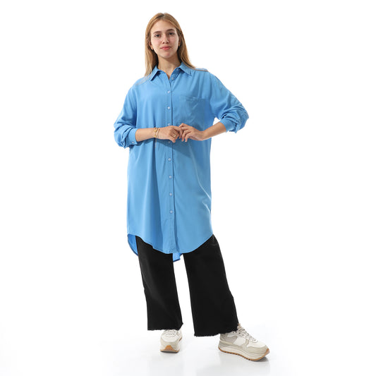 Long shirt-5649-light blue